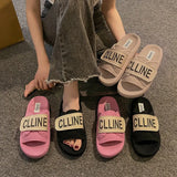Casual Word Lazy Slippers Women 2025 New Fashion Thick-Soled Magic Stick Sandals Wearing High-End