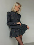 Sense Of Color Butterfly Embroidery Suit Women's High-End Spring And Autumn New Waist-High Set
