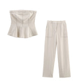 New Color Linen-Blend Top 3473998052 Straight