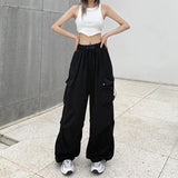Zingj Overalls Casual Pants Female Summer Versatile Straight Down Leg Pants Loose Wide Leg Pants