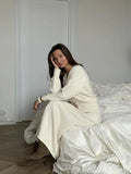 Loose Knitted Set Women 2025 Autumn And Winter New Button Cardigan Sweater + Straight