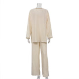 Zingj Spring 2023 Women's Long-Sleeved Round Collar Slacks Temperament Commuter Stitching Crepe Casual Suit-Outfit