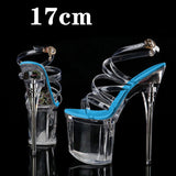 Zingj 34-43 Ultra High Heel Fishmouth Silver Heel Cross Strap Sandals Nightclub Sexy