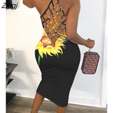 Women Butterfly Sunflower Print Fishnet Backless Bodycon Dress Ninimour Sleeveless Mini Bodycon Sexy Robes Womens