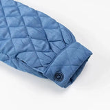 Blue Quilted Collar Jacket- Outfit