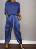 Fashion Lady Smooth Sleeve Half-Sleeveed Trompack Two-Piece