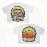 T-Shirt Hip-Hop Fun Cartoon Pattern Printing Oversized T-Shirt Original Gothic Cotton Short