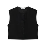 2025 New Women's Fashion Joker Casual Breasoned Vest Top