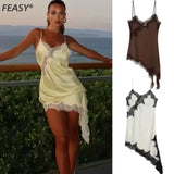Women's ZA Irregular Lace Side Pure Lusty