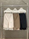 Xixi 13 Line 2025 Autumn White Standard Elegant High-Waisted Skirt Wool A-B-Pack Short Skirt