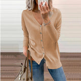 Zingj And Winter New Knit Cardigan Female Loose Jacket With Woolen Sweater V-Neck Sweater Coat Women's Clothing-Outfit