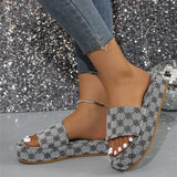Large-Size Thick Bottom Women's Slippers 2025 New Plum Embroidered Cake Bottom Casual Women Cool