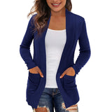 New Solid-Color Knitted Coat With Pocket Cardigan Jacket Street Trendy Sweater Fashion Top