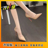 Side Air Sexy Nude High-Heeled Women Beautiful Fine Temperament Black Patent Leather Single Shoes 2025 New Spring And