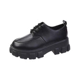 Women With Small Leather Shoes New Spring 2025 British Wind Students Retro Thick-Soled Single Shoes Small Pine