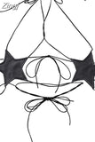 Sexy Women Summer Sexy Gothic Punk Leather Black Star Bra Bustier Tops Simple Hanging Neck Tank Casual Women Bras