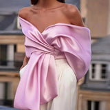 Women's Explosive Bows A Word Shoulder Party Dress +
