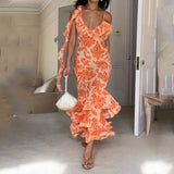 Zingj 2023 New Summer Elegant Sleeveless V-Neck Dress Slim Dress-Outfit