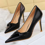 Shoes Spring Woman Pumps Pu Leather Shoes Women Heels Stiletto Fashion Office Shoes High Heels Ladies Shoes Plus Size