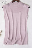 Women Top Fashion Women White Shirt Sexy Street Style Ladies Tops Tank Tops Knitted Solid Wild Ice Silk Knitting 2922