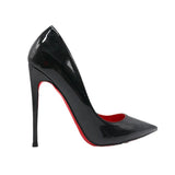 Black High-Heeled Women's Fine Heel Sexy Night Scene 2025 Spring And Autumn New Bed Patent Leather Pure Lusty Single