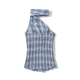 For Women's Clothing INS Burst Hanging Neck Tuck Top + Half-Dress