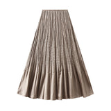 A-Word Half-Dress Woman 2025 Spring New High-End Temperament Pendant Fishtail 100-Folded Long Dress
