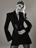 Small Suit Tide 2025 Autumn New Fashion V-Neck Sexy Mesh Perspective Hottie Suit Jacket