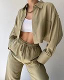 New Solid-Color Long-Sleeved Short-Sleeved Sleeve Trousers