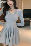 Sleeve Dress Women Casual Sexy Spicy All-match Solid Mini Breathe Vestidos Tender Retro Street Wear Clothing Schoolgirl