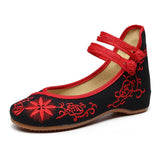 Zingj Heel Single Shoes Blue And White Porcelain Shallow Mouth Beef Tendon Bottom Embroidered Cloth Women's Shoes Mother Shoes
