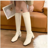 The Knee-Length Boots Girl 2025 Autumn And Winter New British Style Fashion Small Man Showing Thin And Tall And Knight Female