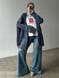 Dopamine Broken Sweater Cardigan Autumn New Simple Set Loose Gentle Casual Casual