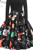 Women Elegant Vintage Dress Polka Dot Printed Party Dress Vestidos Long Sleeve Casual A-line robe Retro