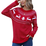 Sweater Women's Jabbing Autumn And Winter Loose Knitted Round Collar Casual