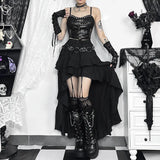 Spring 2024 New Hot Girls Dragging Skirt Dark Wind Retro Irregular Half