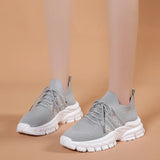 2025 New Fashion Flying Woven Mesh Breathable Single Shoes Women's Casual Platform One Foot Pedal Sports Small White