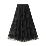 Half-Dress Summer 2025 New Irregular Mesh Dress With Thin High Waist Fluffy Cake Skirt