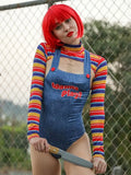 Halloween Costumes for Women Scary Nightmare Killer Doll Wanna Play Movie Character Bodysuit Chucky Doll Costume