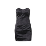 Zingj Women's Fall 2023 New Sexy Pure Desire Socialite Light Ripe Wind Wrapped Chest Slim Temperament Wrapped Hip