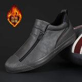 Walk 2025 New Winter Warm Shoes Thick Bottom Plus Velvet Leisure Help Zip Up Men's