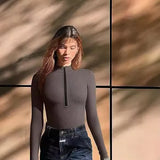 Long-Sleeved Joint Sexy Rib-Link Long-Sleeved