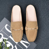 And Autumn Flat Bottom Bag Head Half Slippers Women Lazy Outside Wearing Casual Square Muller Single Shoe Size 41-44