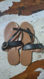 Flat-Bottomed Jacket Slippers Women's Toe Metal Belt Buckle Flat And Cool