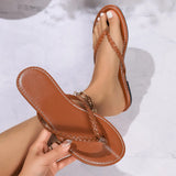 Zingj Slippers Female 2024 Summer Wear Herringbone Toe Solid Color Simple Casual Large Size Cool