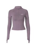 Zip-Up Long Sleeve Crop Top- Outfit