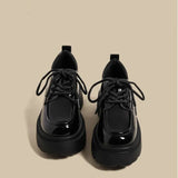 Bottom British Wind Small Leather Shoes Women's Spring And Autumn New High-Lefford Shoes Black Jk Single Shoes Ladies Leather