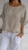 Summer New Solid Color Lotus Leaf Side T-Shirt Women's Leisure Short-Sleeved