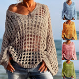 New Sexy Hollow Knitted Sun Protection Shirt Holiday Knitted Jersey Women's Spring And Summer Outside The Beach Hoodie