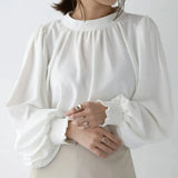 Loose Puff Long Sleeve Shirts Women 2023Spring Autumn Korean Fashion Chiffon Blouse Women Solid Tops New Blusas